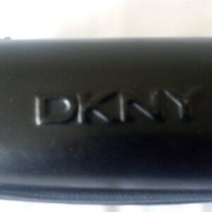 DKNY Eyeglasses Case Semi-Hard With Zip Opening Black With Logo 6.5" x 3" x 1.5"